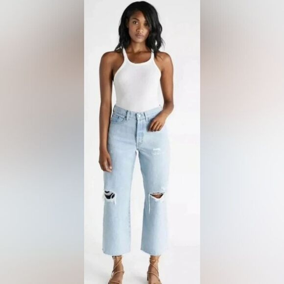 NWT ÉTICA Denim Devon Wide Leg Crop Size 32 - Picture 1 of 6